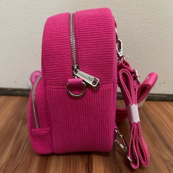 NWT Loungefly Barbie Corduroy Hot Pink Convertible Backpack - Picture 4 of 5